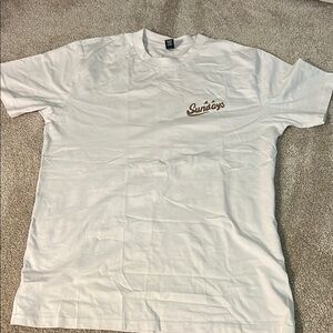 Sundays White Crew Neck Short Sleeve Tee